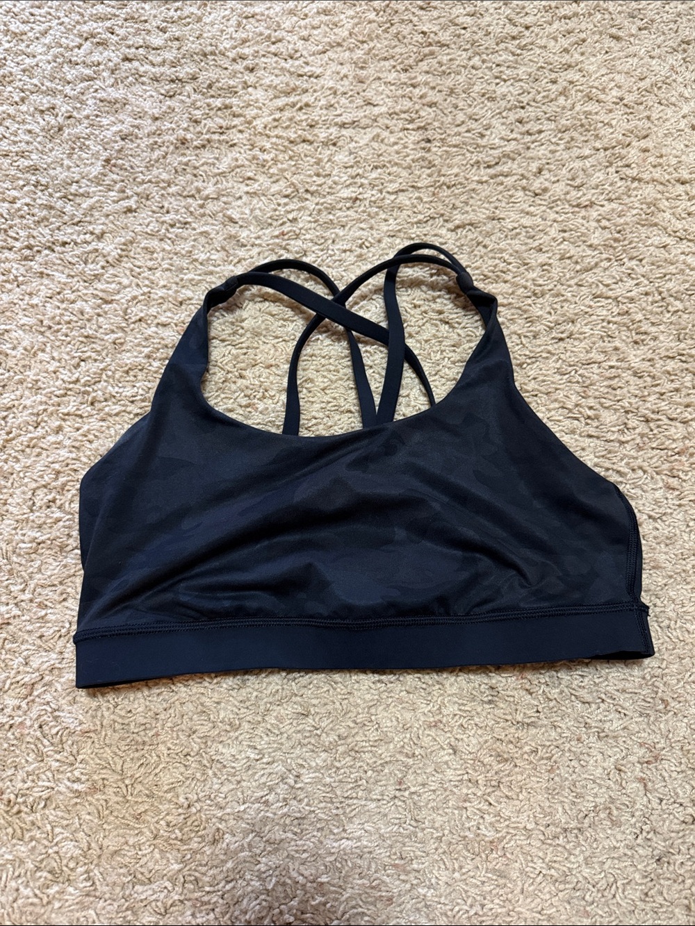Lululemon Black Camo Crossback Sports Bra
